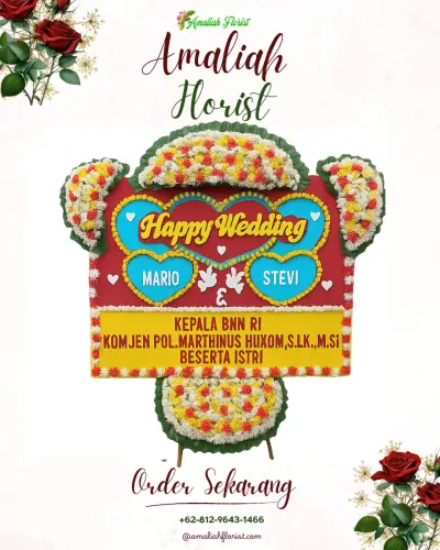 Karangan Papan Bunga Pernikahan di Tangeran